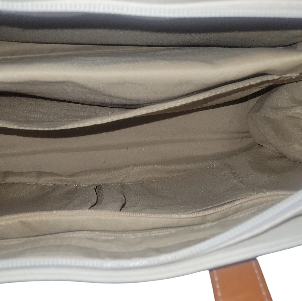 Missnine Laptop Canvas Cream & Tan Work, College Office Tote Bag